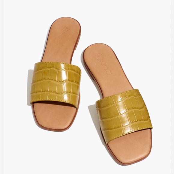 Madewell Shoes - MADEWELL Shoes Women’s The Lianne Slide in Croc Embossed Leather Size 10 NEW